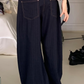 Develop Korea School Days Pinstripe Pants Dark Navy | ODD EVEN
