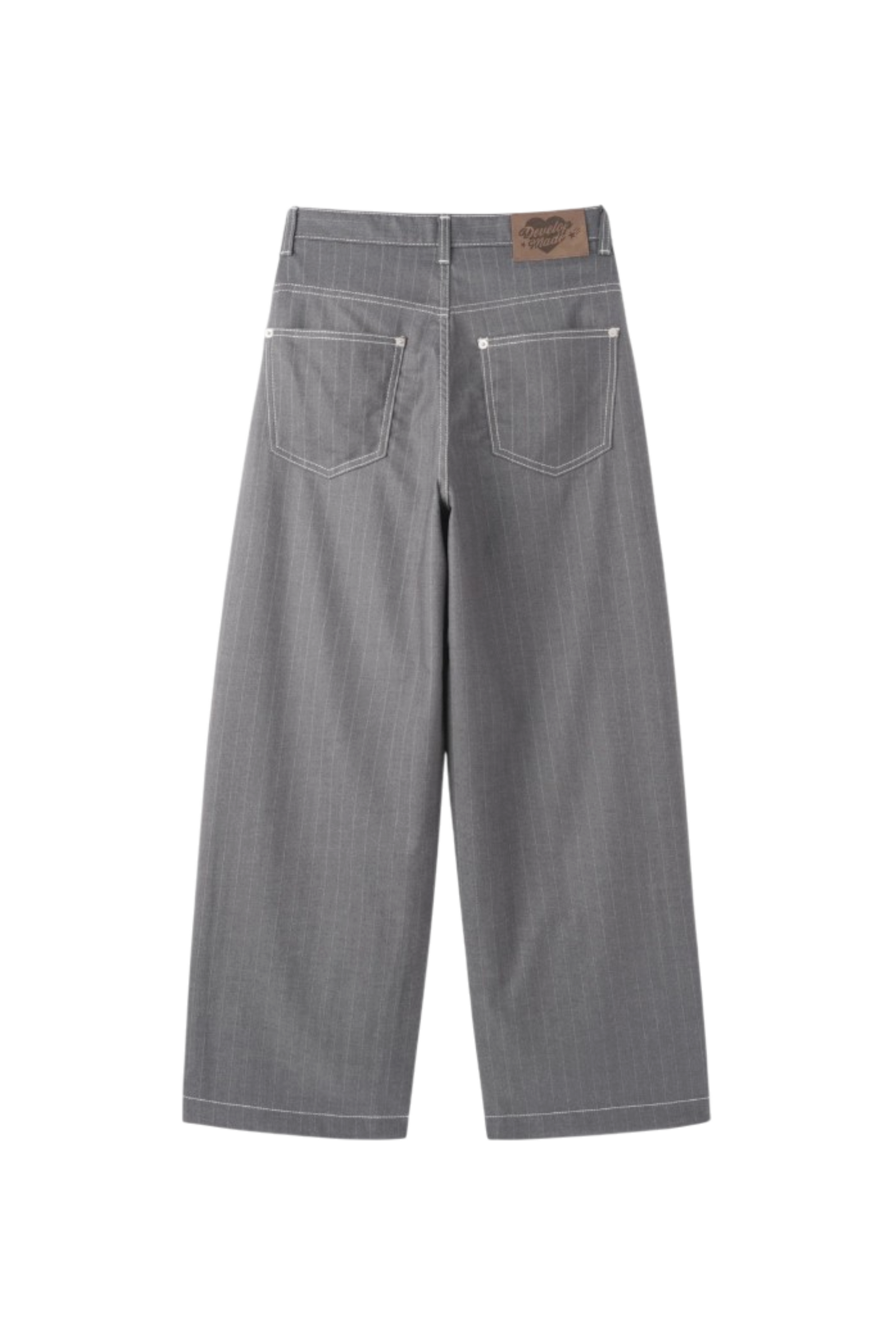 Develop Korea School Days Pinstripe Pants Grey | ODD EVEN