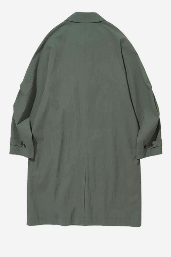 LJG Seersucker Balmacaan Coat Sage Green | ODD EVEN