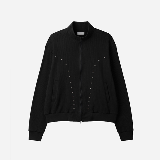 Kaleidoscope Studio Rib Zip Knit Black | ODD EVEN 