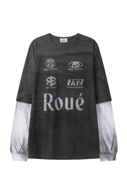 Roue Stamps Washed L/S Charcoal