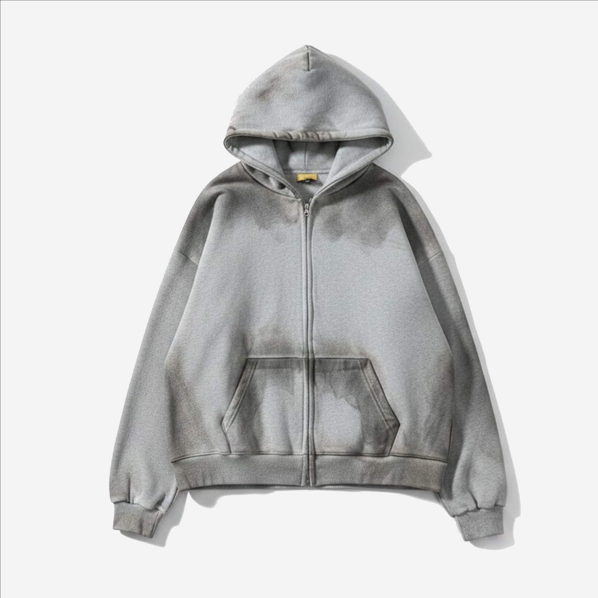 By Attention Paint Wash Zip-Up Grey | ODD EVEN
