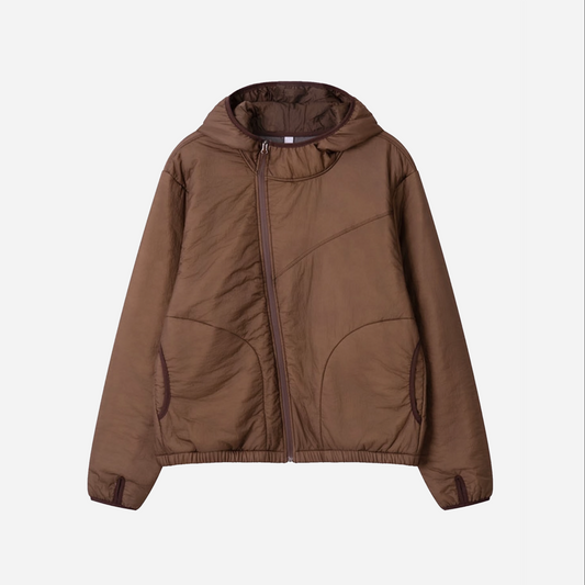 Kaleidoscope Solid Snake Zip Jacket Brown