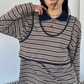 Askhaki Seoul Xliu Striped Top Navy