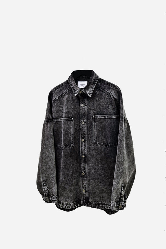 Washed Crop Denim Shirt l ODD EVEN