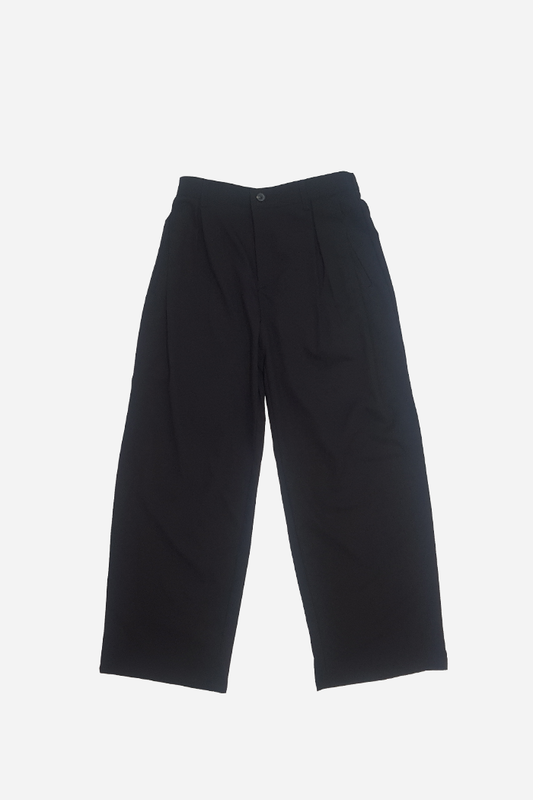 Margaret 2-tuck Wide leg Pants Black | ODD EVEN